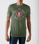Call of Duty A Solider In All Of Us Vintage Skull Badge Military Green Soft Hand Print T-shirt - Culture Luv